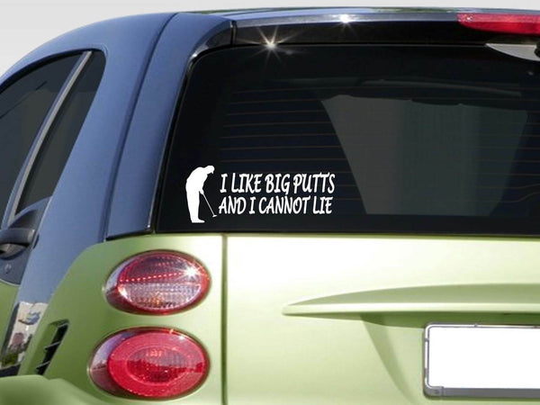 I like big putts 8" sticker *F270* decal car decal putter golf ball driver bag