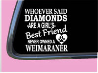 Weimaraner Diamonds TP 428 vinyl 6" Decal Sticker dog breed bed toys