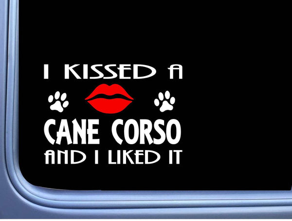 Cane Corso Kissed L898 8" dog window decal sticker