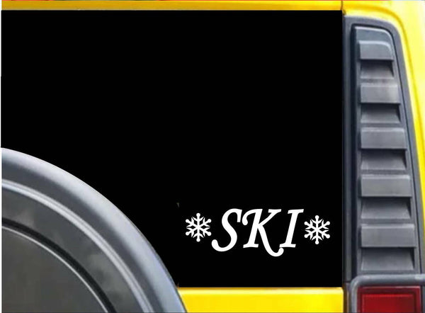 Ski Snowflakes K642 8 inch Sticker skiing decal