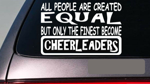 Cheerleaders all people equal 6" sticker *E642* megaphone ribbon bow uniform