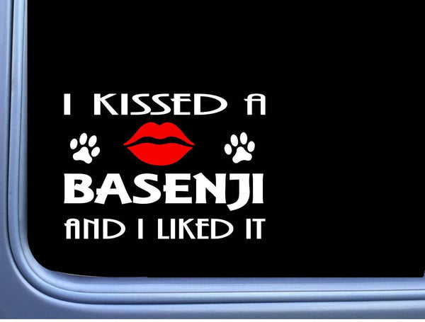 Basenji Kissed L903 8" dog window decal sticker