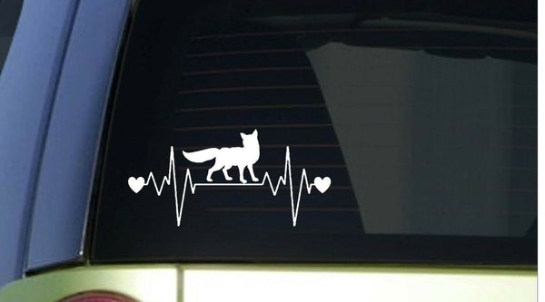 Fox heartbeat lifeline *I214* 8" wide Sticker decal red fox call hunting