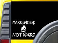 Make Smores Not Wars Sticker k238 8 inch camping decal