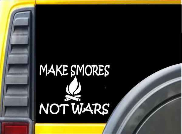 Make Smores Not Wars Sticker k238 8 inch camping decal