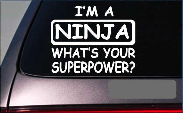 Ninja Superpower Sticker *G428* 8" Vinyl Decal sword kung fu martial arts book