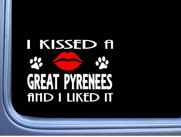 Great Pyrenees Kissed L897 8" dog window decal sticker