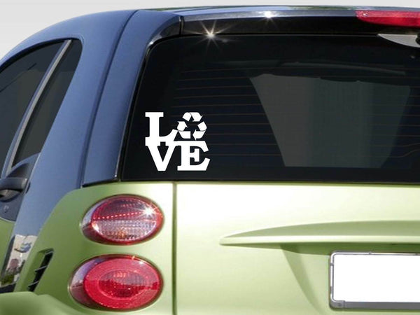 Recycle love 6" sticker *F256* environment decal car decal window laptop green