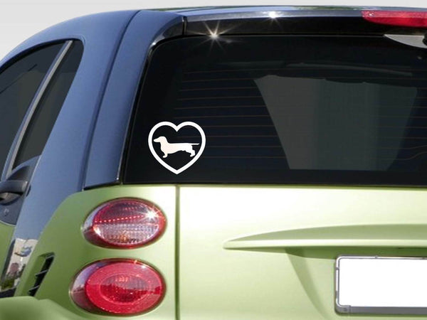 Heart Dachshund *F361* sticker decal doxie weiner dog