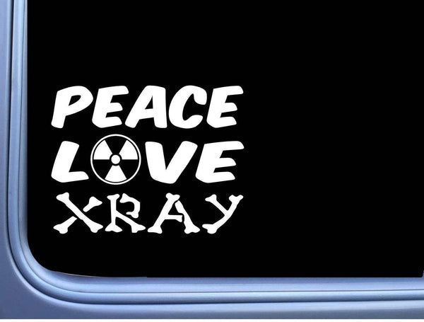 Peace Love Xray Words M358 6 inch Sticker Decal tech cast radiation