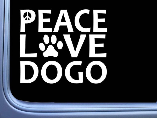 Argentine Dogo Peace Love L640 Dog Sticker 6" decal