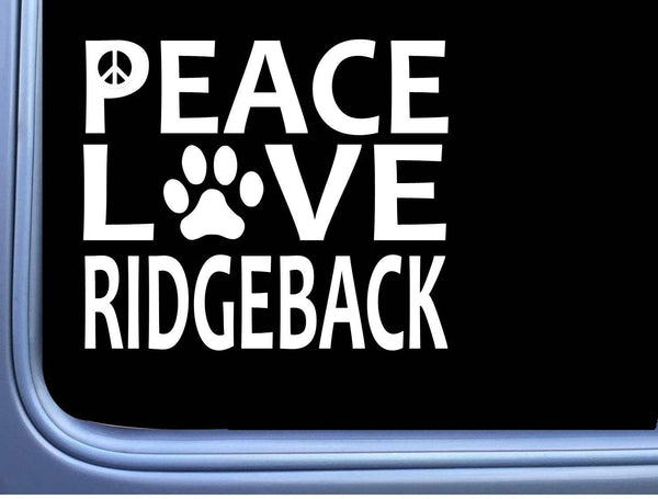 Rhodesian Ridgeback Peace Love L673 Dog Sticker 6" decal