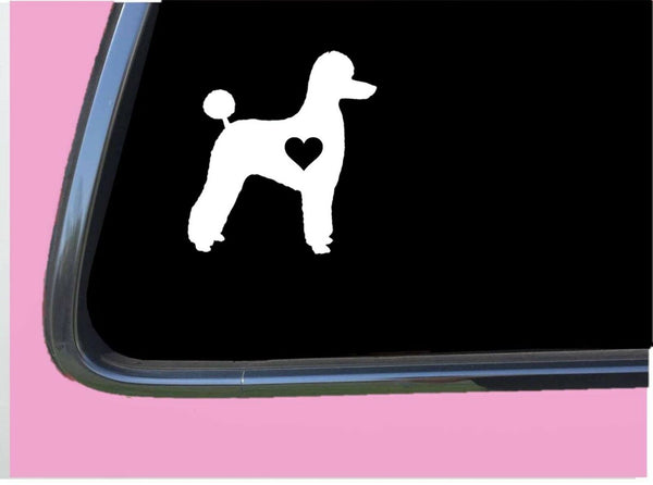 Poodle Pet cut lil heart TP 576 vinyl 6" Decal Sticker dog groomer labradoodle