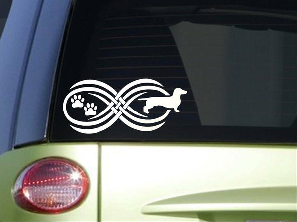 Tribal Dachshund Infinity Sitcker *I801* 8.5 inch wide decal