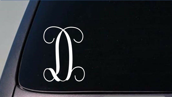 Monogram D vine initial *I349* 6 inch tall Sticker decal letters gift