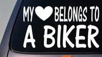 My heart belongs to a biker *D765* sticker decal biker motorcycle leather gang