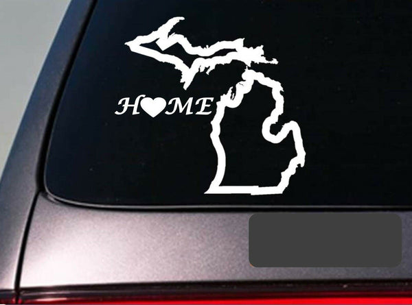 Michigan home 6" sticker *E679* state outline home map decal vinyl