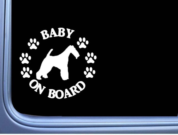 Baby on Board Fox Terrier L555 6" Sticker dog decal