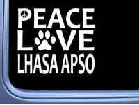 Lhasa Apso Peace Love L662 Dog Sticker 6" decal