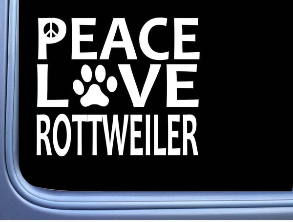 Rottweiler Peace Love L587 Dog Sticker 6" decal