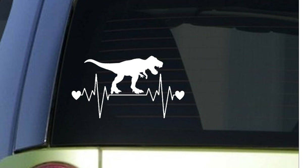 T Rex heartbeat lifeline *I259* 8" wide Sticker decal jurassic dinosaur