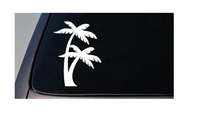 PALM TREES 6" STICKER DECAL WINDOW BEACH SUNSHINE TROPICAL ISLE VACATION SANDles