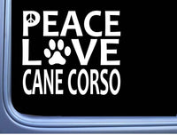 Cane Corso Peace Love L634 Dog Sticker 6" decal