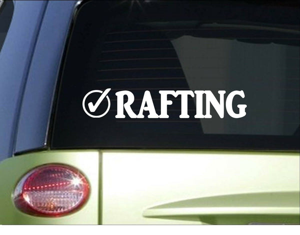 Rafting check *H985* 8" Sticker decal bucket list white water