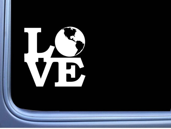 Earth Love L979 6" Sticker earth decal day flat earth conservation love