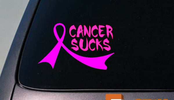 2X Breast Cancer Pink Ribbons 6" Sticker Decals Relay for life cancer cure*C221*