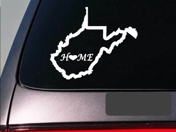 West Virginia home 6" sticker *E704* state outline home map decal vinyl