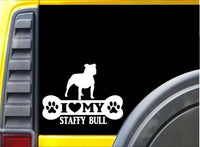 Staffy Bull Bone Sticker Lo17 8 inch staffordshire bull terrier decal