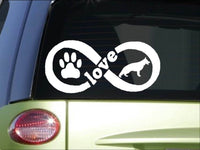 German Shepherd Infinity sticker *H385* 4 x 8.5  inch vinyl dog love decal