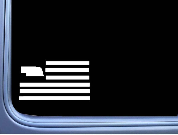 Nebraska American Flag M229 8 inch Sticker state Decal