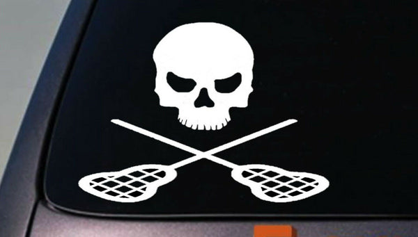 LACROSSE STICKER SKULL DECAL BALL SPORT STICKER EUROPE AMERICA LACROSSE 6"