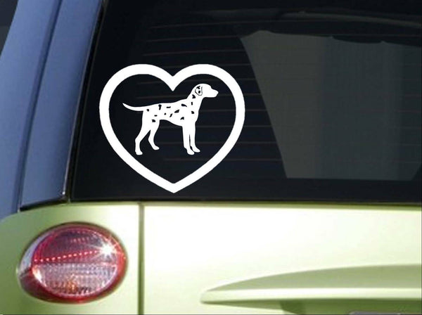 Dalmatian Heart *I679* 6x6 inch Sticker Decal