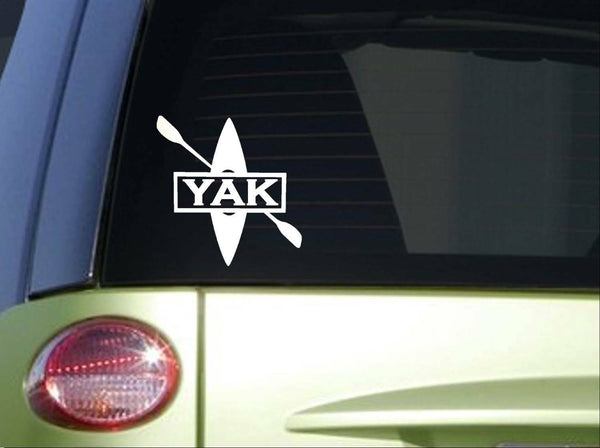 Yak Kayak *I945* 8 inch sticker decal kayaker yak oar strap