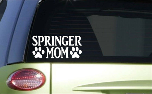 Springer Mom *H881* 8 inch Sticker decal spaniel grooming brush