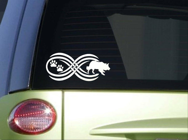 Tribal Border Collie Infinity Sitcker *I782* 8.5 inch wide decal