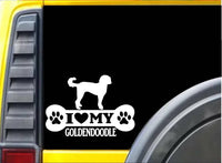 Goldendoodle Bone L086 8" vinyl sticker dog decal