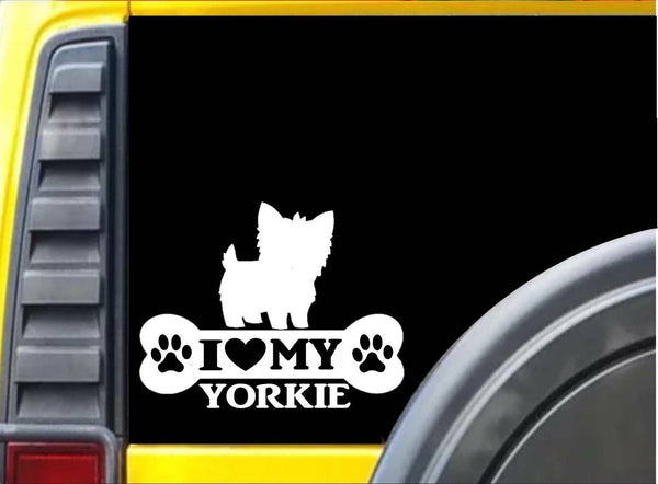 Yorkie Bone Sticker L097 8 inch yorkshire terrier decal