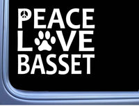 Basset Hound Peace Love L650 Dog Sticker 6" decal