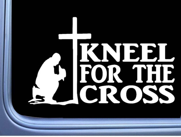 Kneel for the Cross L564 Decal 8" Sticker American Flag