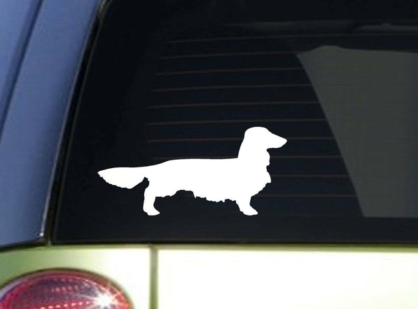 Longhaired Dachshund Sitcker *I855* 8.5 inch wide decal  ˜