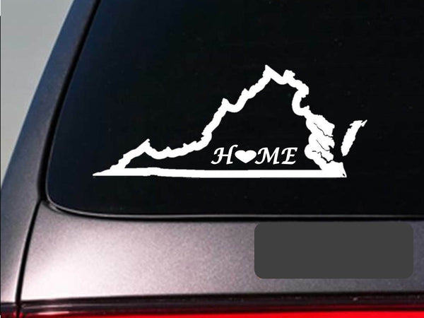 Virginia home 6" sticker *E702* state outline home map decal vinyl