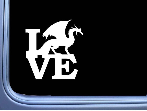 Dragon Love L831 6 inch Sticker dungeons castle tooth decal