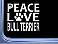 Bull Terrier Peace Love L645 Dog Sticker 6" decal