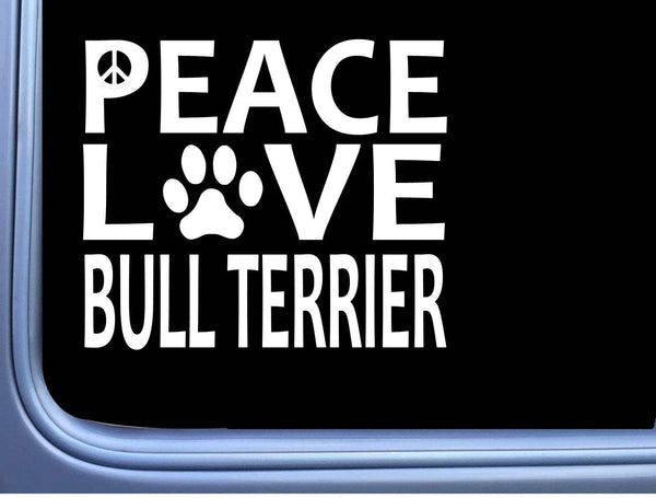 Bull Terrier Peace Love L645 Dog Sticker 6" decal