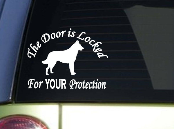 Door is Locked Malinois *J119* 6x6 inch sticker dog decal