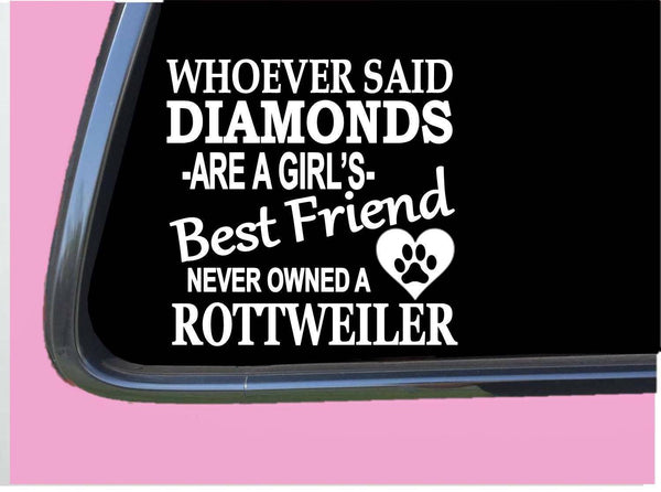 Rottweiler Diamonds TP 436 vinyl 6" Decal Sticker dog breed tshirt